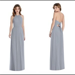 Sleeveless Halter Chiffon Maxi Dress- Dessy Brand. Size 2, never worn